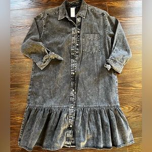 Gap ruffle denim dress NWT